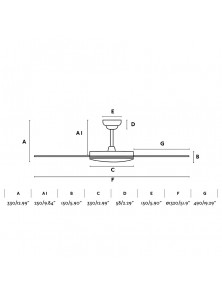 SAONA LED, Ventilatore de soffitto, Faro Barcellona