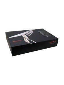 CRISTALLO Ghiera Argento Anticato, Posate Set 24 Pz, Scatola Gallery, Casa Bugatti