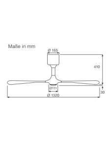 HELICO PADDEL 132, Fan avec lumière, CasaFan