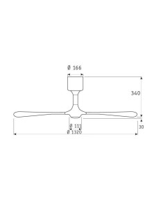 HELICO PADDEL 132, Fan with Light with Remote Control, CasaFan