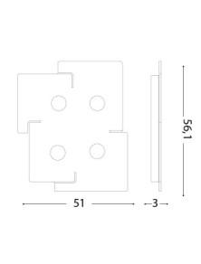 TOTEM PL4, Plafondlamp, Ideal Lux