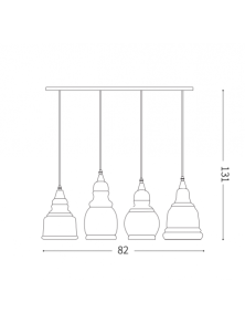 GRETEL SP4, Suspension, Ideal Lux