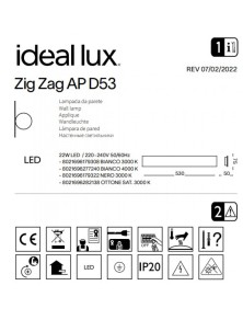 ZIG ZAG AP D53 4000K, wandlamp, Ideal Lux