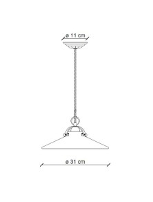 CLASSIC ASTI C099, Lampada a Soffitto Sospensione in Ceramica, Ferroluce