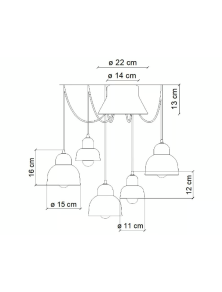 DECO' BERIMBAU C2609, Ceiling Lamp Suspension in Ceramic, Ferroluce