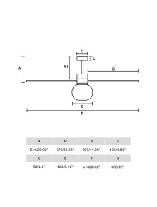 AMELIA BALL LED, Fan con Luz, Faro Barcelona