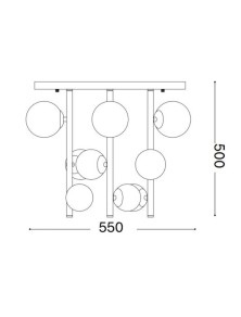 PERLAGE PL9, Plafoniera, Ideal Lux