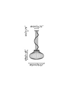 Isabelle 500, suspension en verre, Faro Barcelona