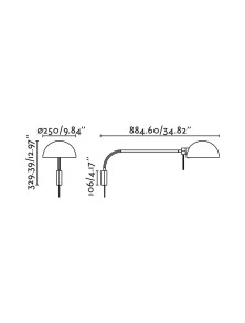 DOMINICA XL AP1, Wandleuchte mit Arm, Faro Barcelona