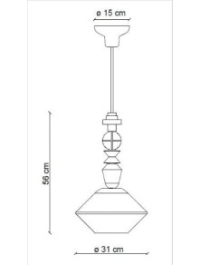 DECO' LARIAT C2510, Lampada a Soffitto Sospensione in Ceramica, Ferroluce