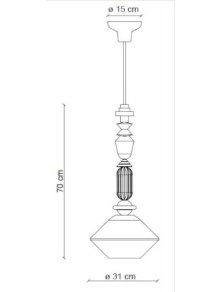 DECO' LARIAT C2511, Lampada a Soffitto Sospensione in Ceramica, Ferroluce