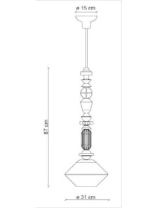 DECO' LARIAT C2512, Lampada a Soffitto Sospensione in Cermica, Ferroluce