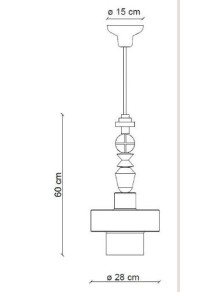 DECO' LARIAT C2530, Lampada a Soffitto Sospensione in Ceramica, Ferroluce