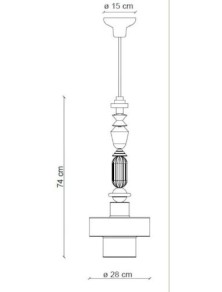 DECO' LARIAT C2531, Lámpara de Techo Suspensión en Cerámica, Ferroluce