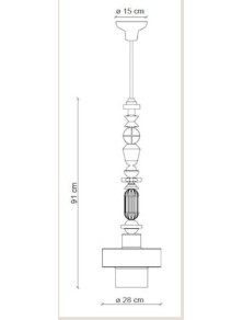 DECO' LARIAT C2532, Ceiling Lamp Suspension in Ceramic, Ferroluce