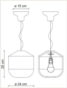 DECO' BELLOTA C2540, Lampada a Soffitto Sospensione in Ceramica, Ferroluce