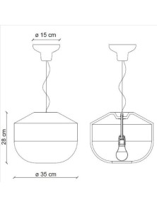 DECO' BELLOTA C2541, Lampada a Soffitto Sospensione in Ceramica, Ferroluce