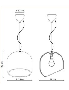 DECO' AYRTON C2550, Lampada a Soffitto Sospensione in Ceramica, Ferroluce