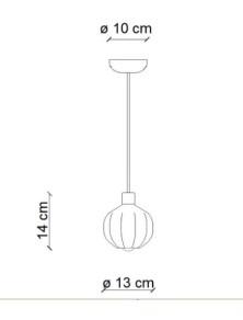 DECO' AFOXE C2640, Lampada a Soffitto Sospensione in Ceramica, Ferroluce