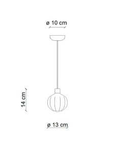 DECO' AFOXE C2642, Lampada a Soffitto Sospensione in Vetro, Ferroluce