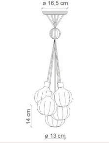 DECO' AFOXE C2646, Suspension Ceiling Lamp in Ceramic and Glass, Ferroluce