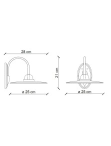 CLASSIC POWER C001, Lâmpada de parede cerâmica Applique, Ferroluce