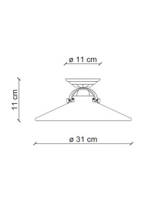 CLASSIC ASTI C104-02, Lampada a Soffitto Plafoniera in Ceramica, Ferroluce