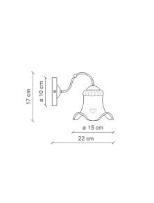 CLÁSICO CHIETI C172-17, Lámpara de pared aplicable en cerámica, Ferroluce