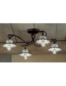 CLASSIC ROMA C404-4, Ceiling Lamp Ceiling Light in Ceramic, Ferroluce