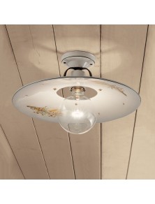 CLASSIC BOLOGNA C827-29, Lampada a Soffitto Plafoniera in Ceramica, Ferroluce