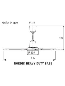 NORDIK HEAVY DUTY 200, ventilador sem luz, Vortice