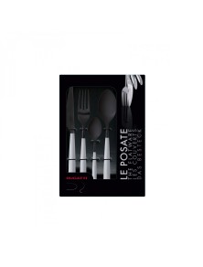 ATHENA Black Diamond, Cutlery Set 24 pcs, Box Window, Casa Bugatti