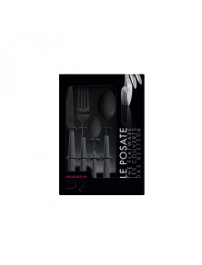 ATHENA Black Diamond, Cutlery Set 24 pcs, Box Window, Casa Bugatti