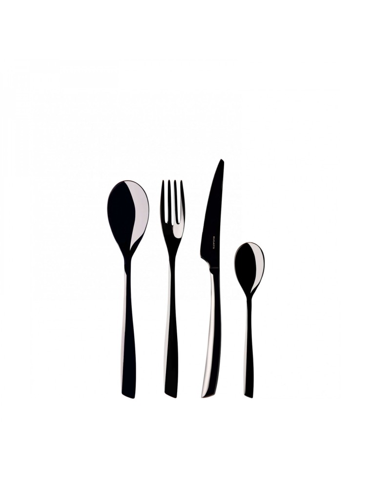 RIVIERA BLACK DIAMOND, Cutlery Set 24 Pcs, Gallery Box, Casa Bugatti