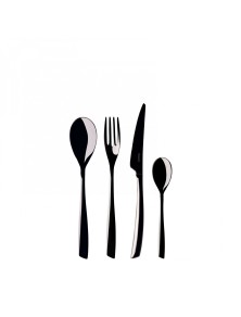 RIVIERA BLACK DIAMOND, Cutlery Set 24 Pcs, Window Box, Casa Bugatti