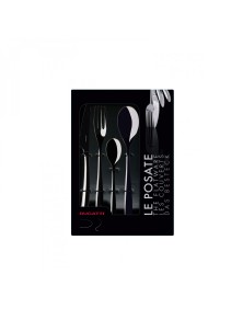 RIVIERA BLACK DIAMOND, Cutlery Set 24 Pcs, Window Box, Casa Bugatti